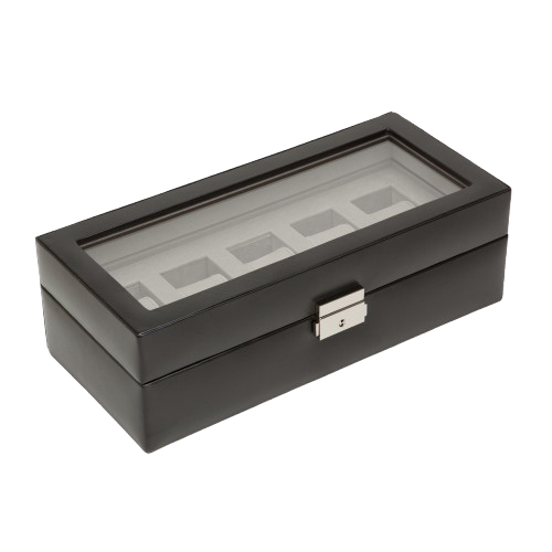 Wolf Heritage 5-Piece Watch Box Black
