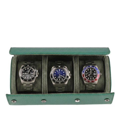 Rolex Green Leather Watch Roll