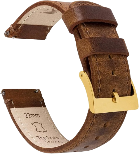 Barton Quick-Release Leather Watch Strap Brown, 20mm